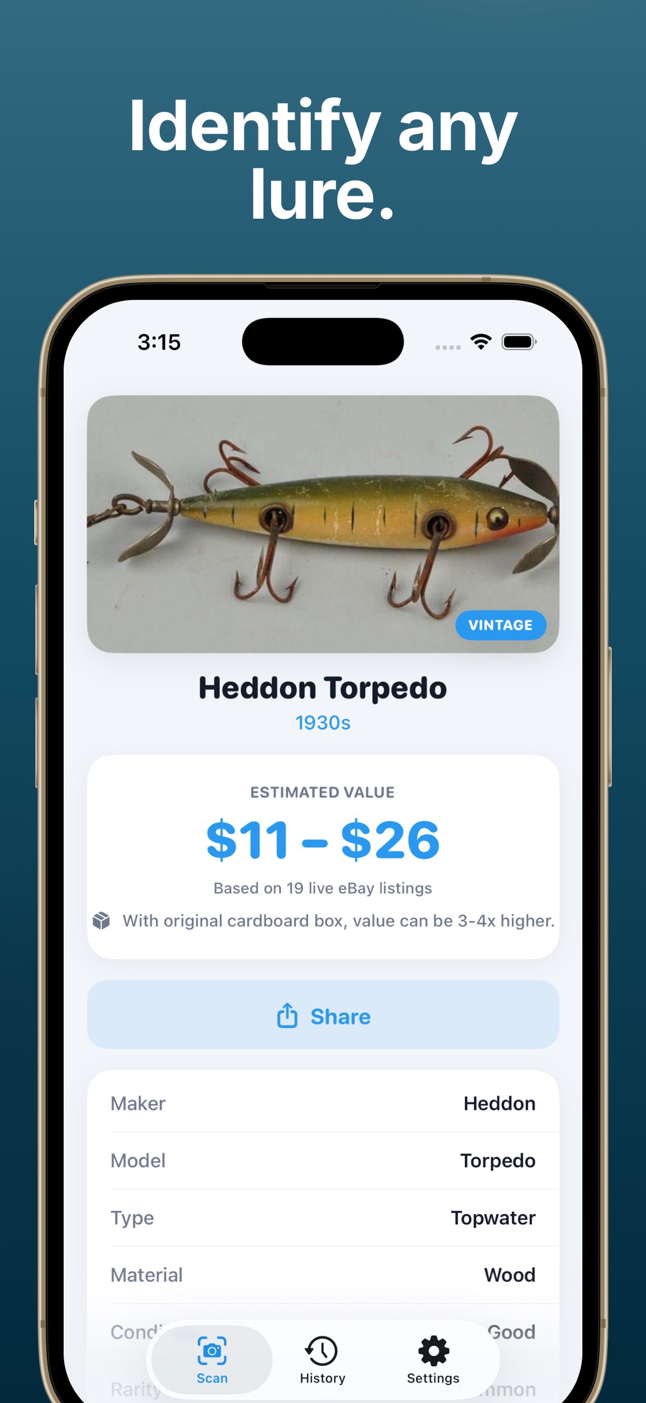 Fishing Lure Identifier app screenshot