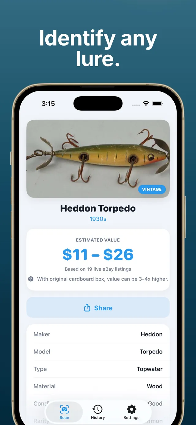 Fishing Lure Identifier app screenshot